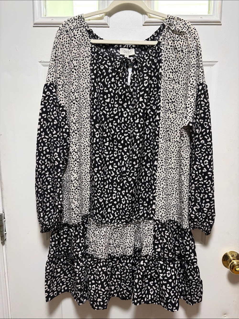 ODDY Black and White Animal Print Dress